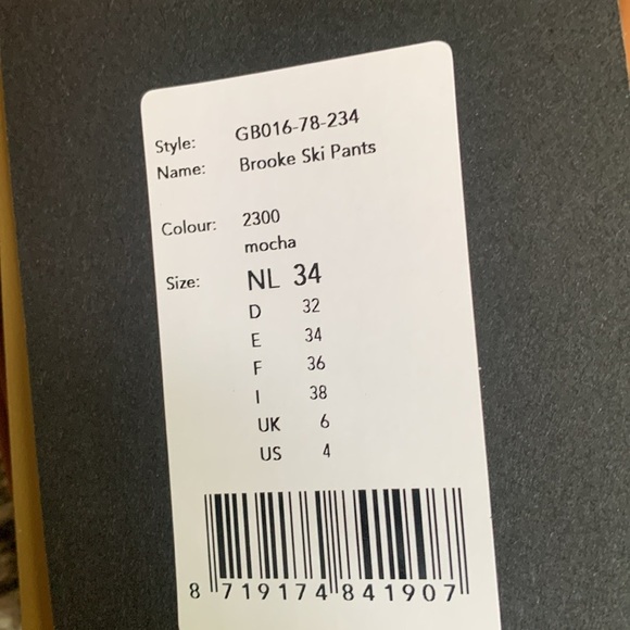 NWT Goldbergh brooke ski pants in mocha - Picture 3 of 14